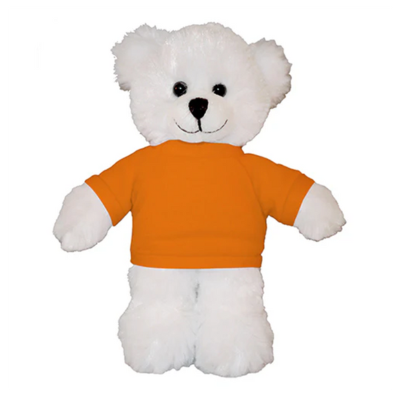 Soft Plush White Teddy Bear with Tee