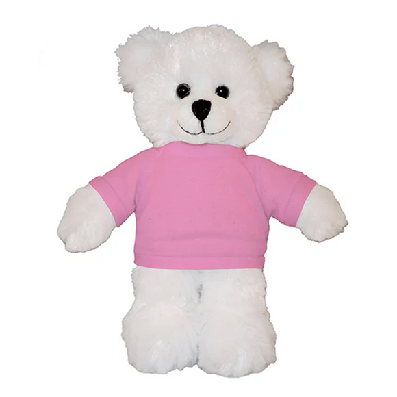 Soft Plush White Teddy Bear with Tee