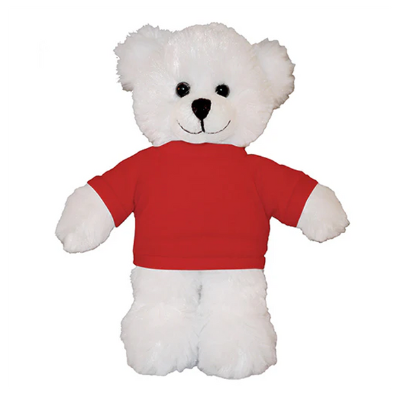 Soft Plush White Teddy Bear with Tee