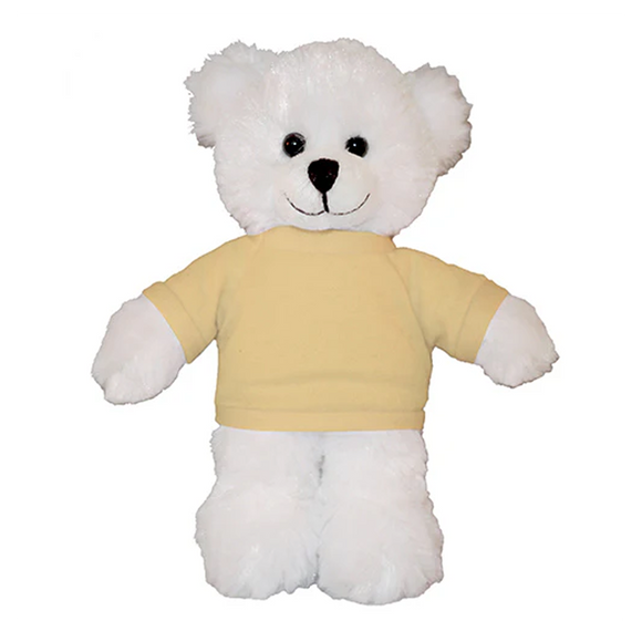 Soft Plush White Teddy Bear with Tee