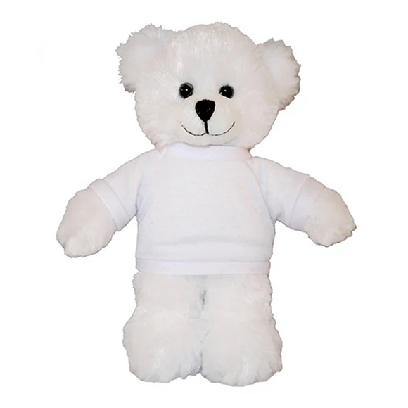 Soft Plush White Teddy Bear with Tee