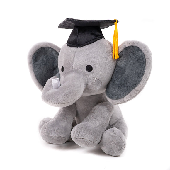 Graduation Elephant Plush with Cap &  Diploma 10"