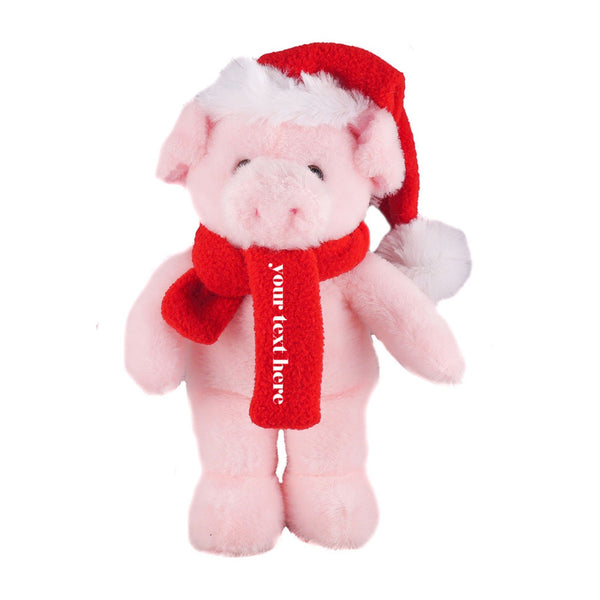 Christmas Animals with Customizable Scarf Pig 12"