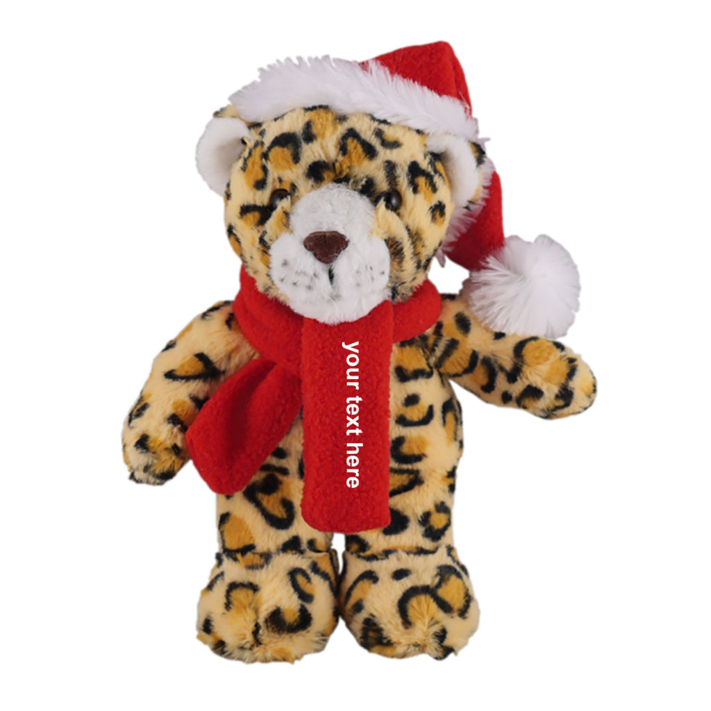 Christmas Animals with Customizable Scarf Leopard 12"