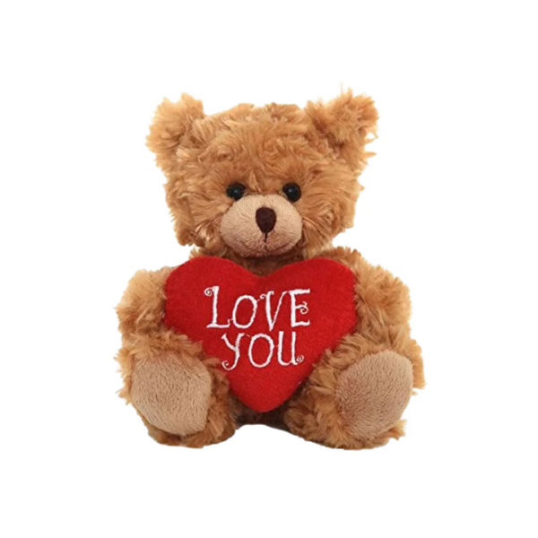 Valentine Mocha Bear 6"