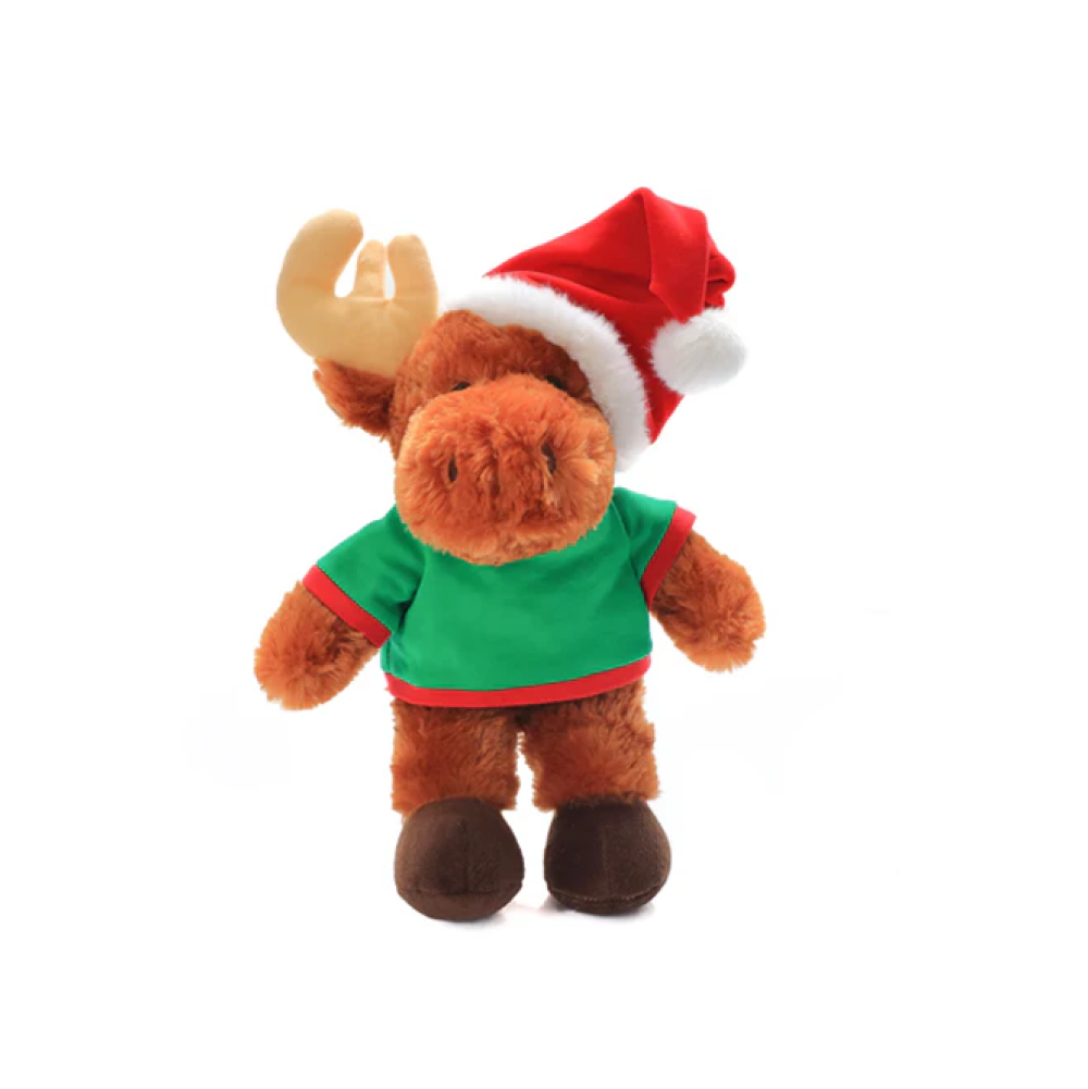 12" Standing Customizable Moose, Featuring Soft Fur and a Personalized Design by Plushland.