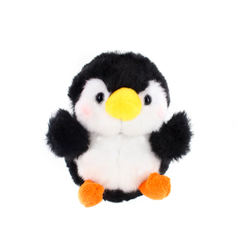 Sitting  Snowball Penguin Plush Toy, Featuring a Soft, Plush Design That Zips Into a Snowball by Plushland.