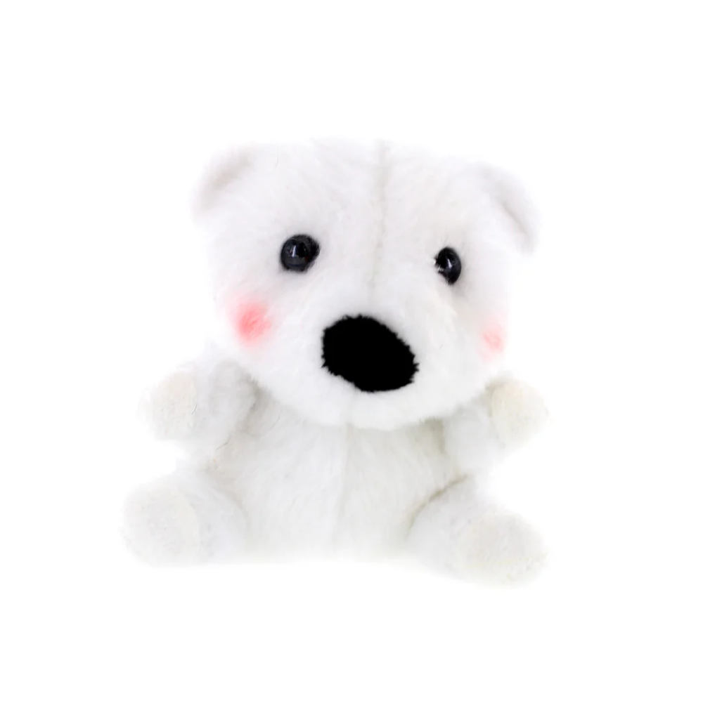 Sitting  Snowball Polar Bear Plush Toy, Featuring a Soft, Plush Design That Zips Into a Snowball by Plushland.