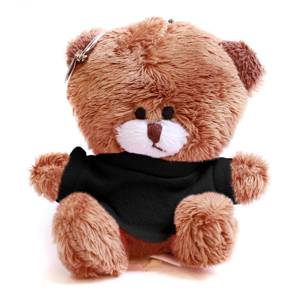 Brown Qbeba Bear Keychain with Tee 4"