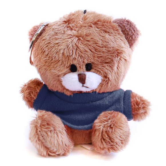 Brown Qbeba Bear Keychain with Tee 4"