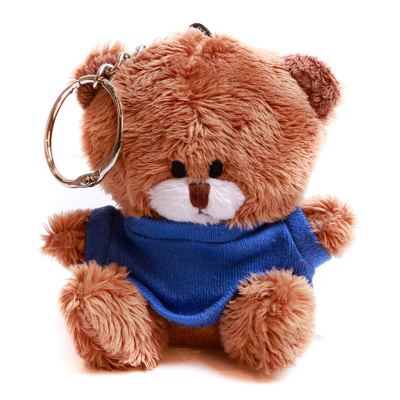 Brown Qbeba Bear Keychain with Tee 4"