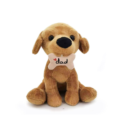 8" Sitting Father’s Day Pawpal Labrador , Featuring Soft Fur and an Adorable Father's Day Design by Plushland.