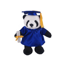 Graduation panda plush stuffed animal wearing cap and tassel.