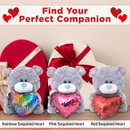 "gray bear with sequin teddy bear heart – 6 inch by Plushland"