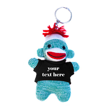 Black Green Sock Monkey Keychain With Tee 4 Inch – Compact Pal For Quick Hugs | Plushland