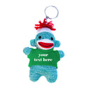 Kelly Green Sock Monkey Keychain With Tee 4 Inch – Bright Buddy With Cheerful Look | Plushland