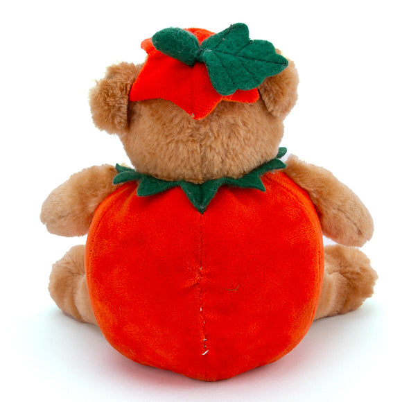 Back view of Halloween Cute Bear Plush showcasing the pumpkin costume
