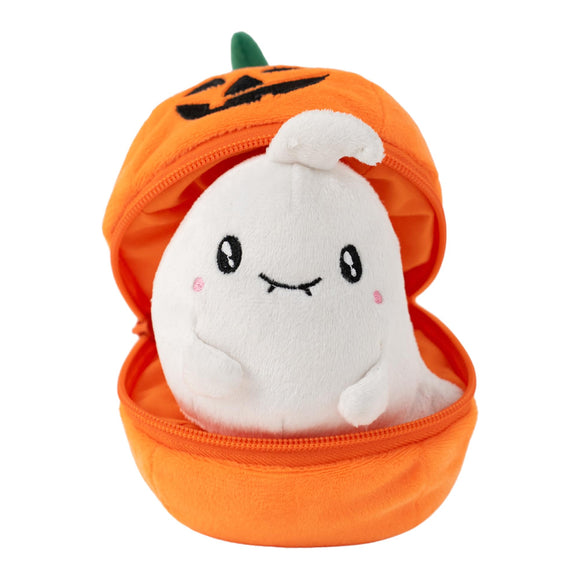 Halloween Ghost Plush 6" in a front-facing pose with a smiling ghost design