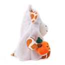 Back view of Halloween Giraffe Plush Toy showcasing the ghost costume details
