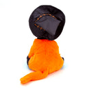 Back view of Halloween Witch Cat Plush Toy showcasing the witch hat and costume
