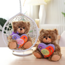 "I Love Mom Teddy Bear with Floral Teddy Bear Heart – 6 Inch Plush by Plushland"