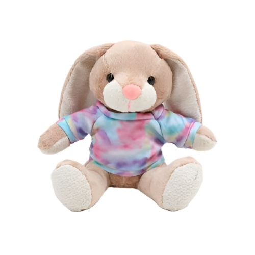 Wild Rabbit Wearing Coral Shirt 10" Sitting by Plushland.






