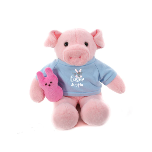 Pig with 1st Easter Shirt 12"