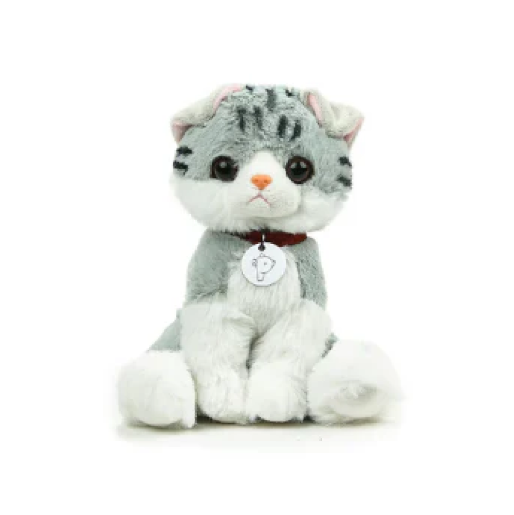 Mitty the Tabby Kitty with Collar – tabby kitty plush by Plushland
