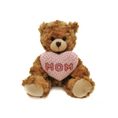 "Mocha Bear with Mom Floral Heart and teddy bear heart – 9 inch by Plushland"