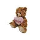 "Mocha Bear with Mom Floral Heart and teddy bear heart – 9 inch by Plushland"