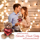 "Mocha Bears in Sequin Heart plush – mocha bear stuffed animal with teddy bear heart by Plushland"