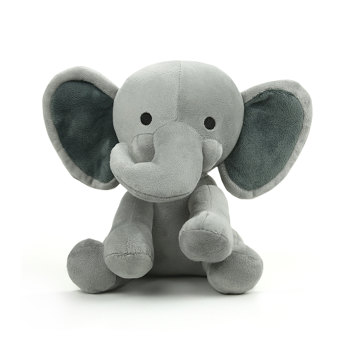 9" Sitting Soft Plush Gray Elephant, Featuring Adorable Details and Cuddly Fur by Plushland.