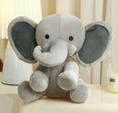 9" Soft Plush Gray Elephant, Featuring Adorable Details and Sitting on a Cute Base by Plushland.