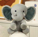 9" Soft Plush Gray Elephant, Featuring Adorable Details and Sitting on a Cute Base by Plushland.
