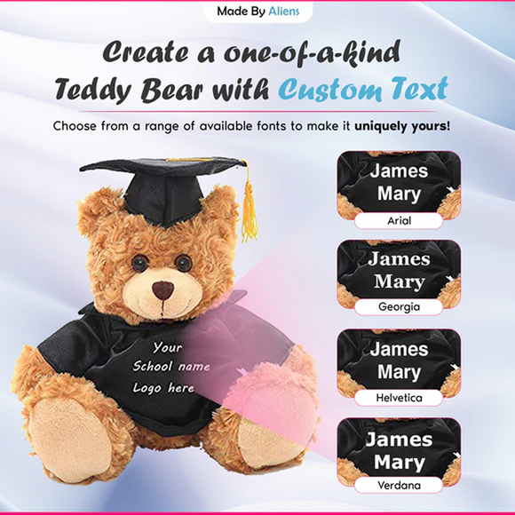 Graduation Teddy Bear Brown 12" Personalized Gift