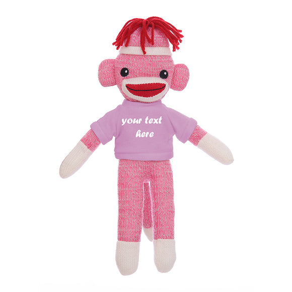 Pink Sock Monkey Plush Animal 8 Inch – Sweet Companion With Soft Arms | Plushland