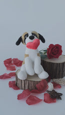 "Stuffed Animal Pawpal Dog with teddy bear heart – 10 inch by Plushland"