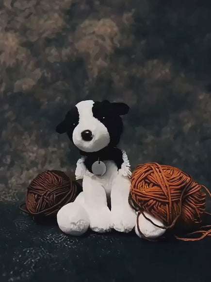 8" Oreo the Border Collie with Collar, Featuring Soft Fur and Includes a Lovely Video by Plushland.