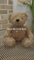 Brown Curly Teddy Bear Plush 9"-4