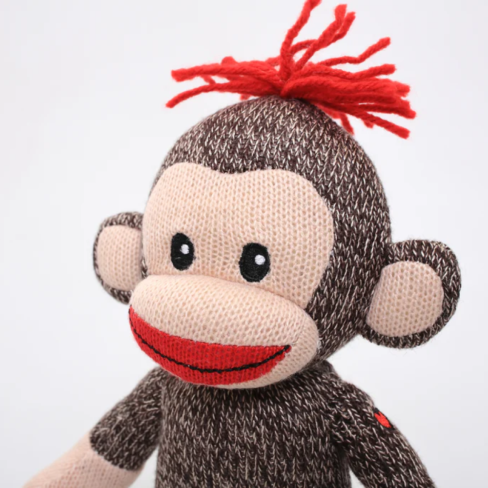 Sock monkey stuffed toy – Curioso plush by Plushland
