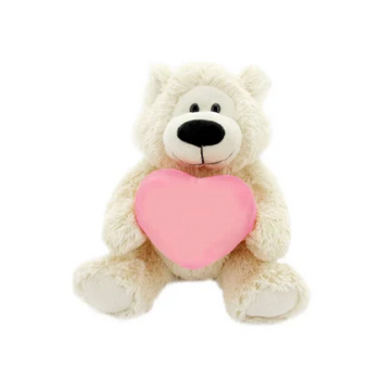 "sophie teddy bear holding custom teddy bear heart – 6 inch by Plushland"