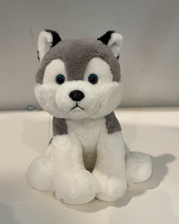 12-inch stuffed animal husky with red-gray fur – Leo the Husky plush toy by Plushland

