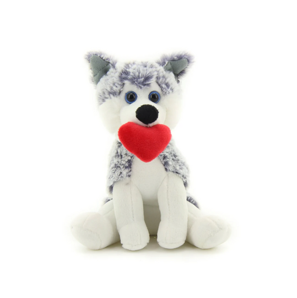 "Stuffed Animal Pawpal Dog with teddy bear heart – 10 inch by Plushland"