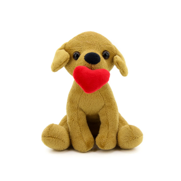 "Stuffed Animal Pawpal Dog with teddy bear heart – 10 inch by Plushland"