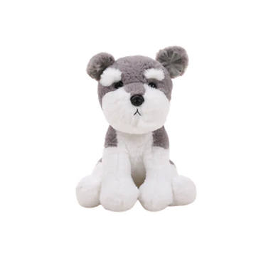12-inch stuffed animal schnauzer plush toy with brown fur – Bella the Schnauzer by Plushland

