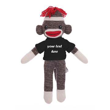 Black Stuffed Sock Monkey Plush 8 Inch – Classic Buddy With Smooth Texture | Plushland