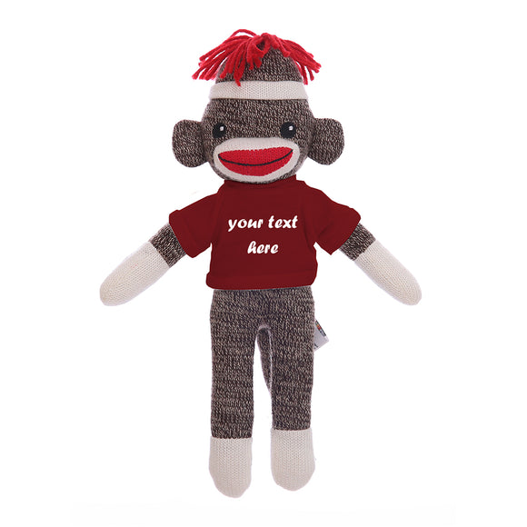 Maroon Stuffed Sock Monkey Plush 8 Inch – Warm Companion With Soft Texture | Plushland