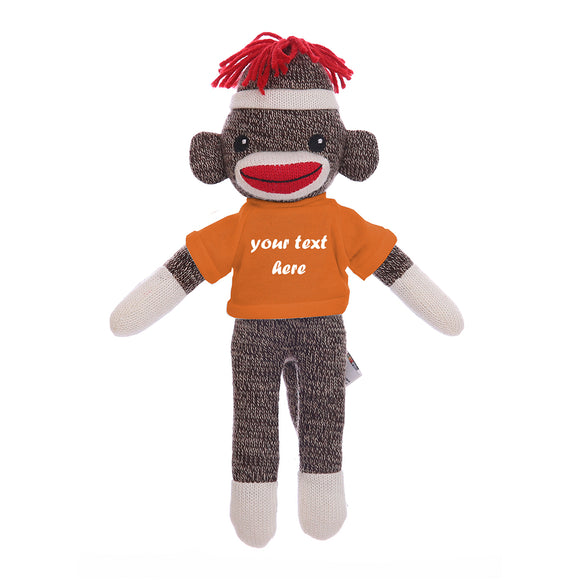 Orange Stuffed Sock Monkey Plush 8 Inch – Cheerful Buddy With Bright Colors | Plushland