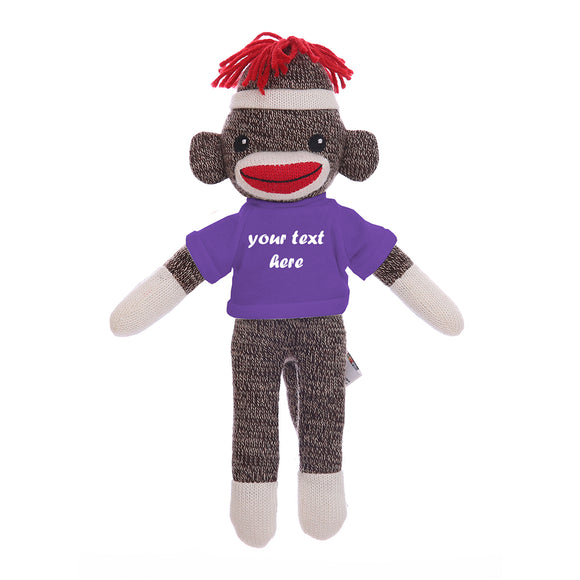 Purple Stuffed Sock Monkey Plush 8 Inch – Fun Friend With Playful Design | Plushland
