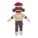Tan Stuffed Sock Monkey Plush 8 Inch – Simple Friend With Friendly Pose | Plushland